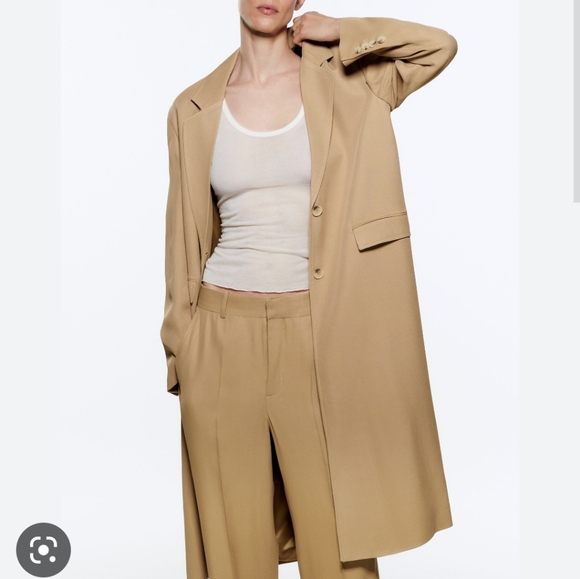 Zara Coat Flowing frock trench coat long jacket sz XS - Picture 4 of 12